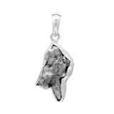 Raw Meteorite Silver Pendant