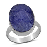 Raw Tanzanite Silver Ring