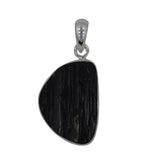 Raw Uncut Black Tourmaline Silver Pendant