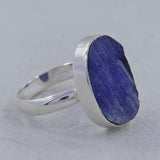 Raw Tanzanite Silver Ring