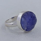 Raw Tanzanite Silver Ring