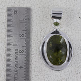 Natural Idocrase With Peridot Gemstone Silver Pendant