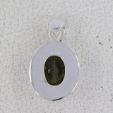 Natural Idocrase With Peridot Gemstone Silver Pendant