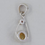 Ethiopian Opal with Garnet 925 Sterling Silver Pendant