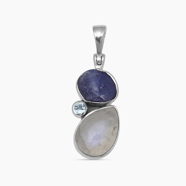 Rainbow Moonstone Silver Pendants