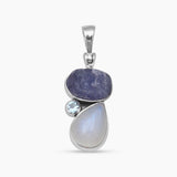 Rainbow Moonstone Silver Pendants