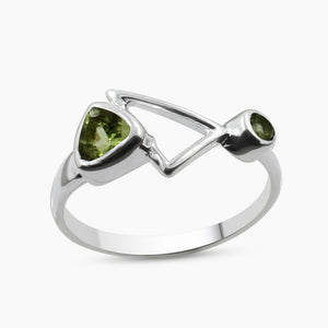 Blue Topaz Sterling Silver Unique Geometric Rings
