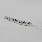 Dendritic Opal Blue Toaz SIlver Bracelet