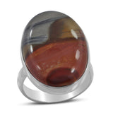 Polychrome Jasper Silver Ring