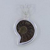 Ammonite Fossil Silver Pendant