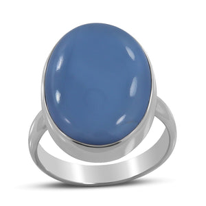 925 Sterling Silver Blue Opal Ring