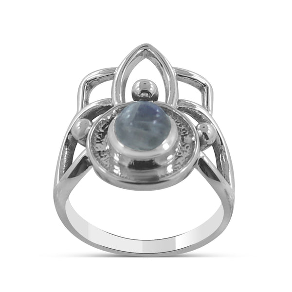 Rainbow Moonstone Silver Rings