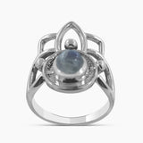 Rainbow Moonstone Silver Rings