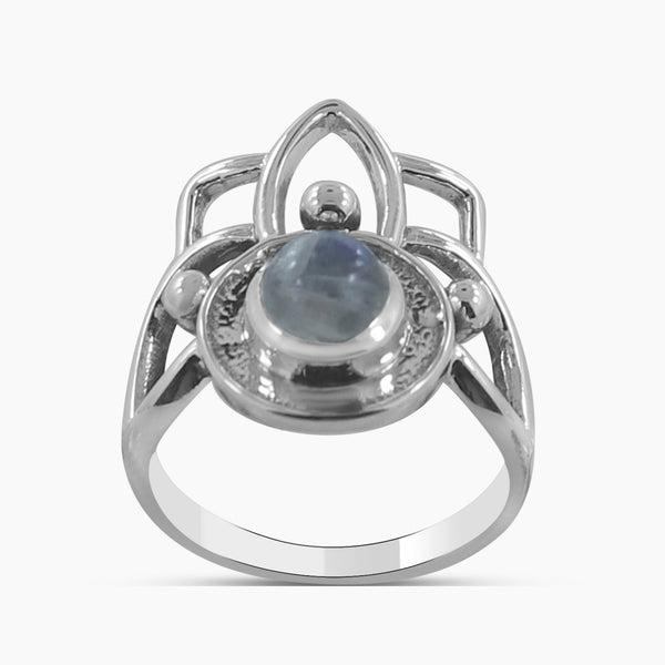 Rainbow Moonstone Silver Rings