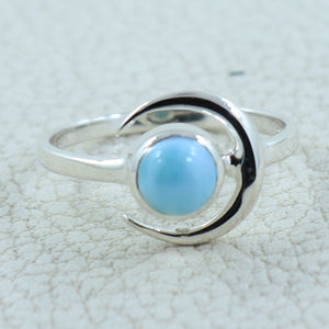 925 Sterling Silver Larimar Rings