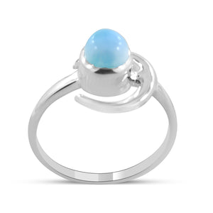 925 Sterling Silver Larimar Rings