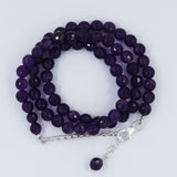 6 mm Amethyst Checker Cut Beads Necklace