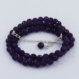 6 mm Amethyst Checker Cut Beads Necklace