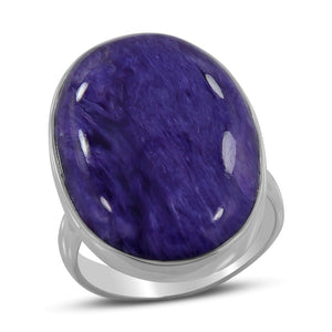 925 Sterling Silver Charoite Ring