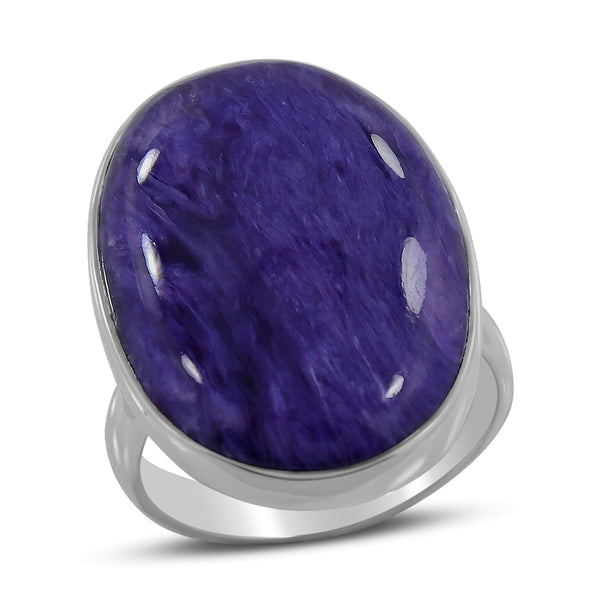 925 Sterling Silver Charoite Ring
