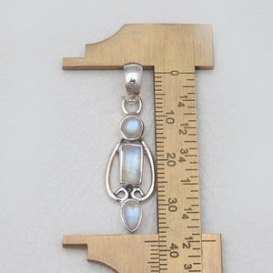 Rainbow Moonstone Silver Pendants