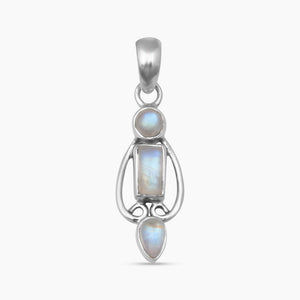Rainbow Moonstone Silver Pendants