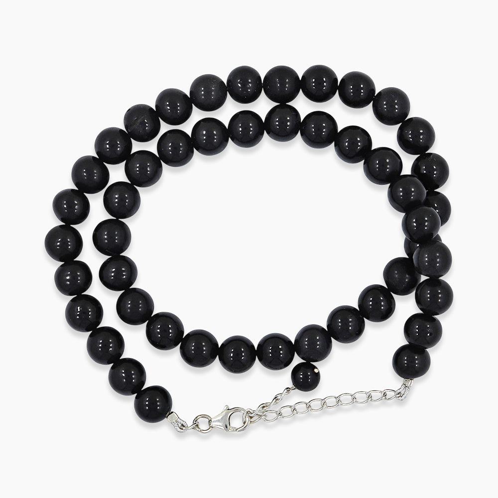 Rainbow Obsidian 9 mm Round Beads Necklace