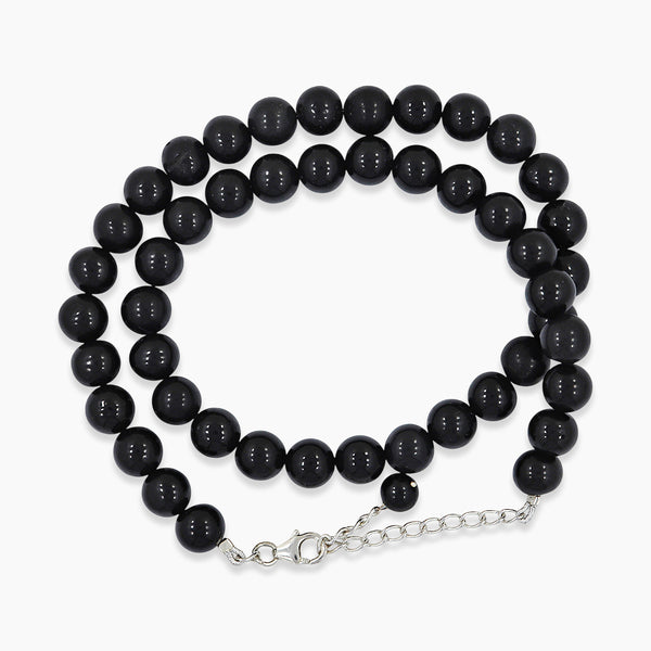 Rainbow Obsidian 9 mm Round Beads Necklace