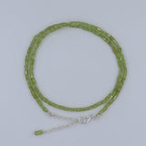 17" Peridot Faceted Tube Beads Necklace