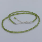 Peridot Faceted Tube Beads Necklace