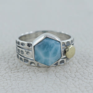 Larimar Silver Rings