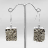 Pyrite Druzy Sterling Silver Earrings