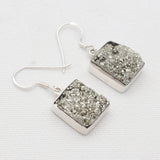 Pyrite Druzy Sterling Silver Earrings