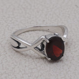 Garnet Silver Rings