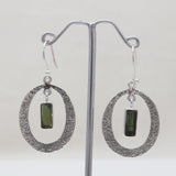 Black Tourmaline Silver Earrings