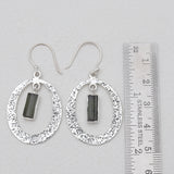 Black Tourmaline Silver Earrings