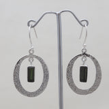 Black Tourmaline Silver Earrings