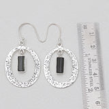 Black Tourmaline Silver Earrings