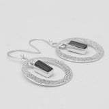 Black Tourmaline Silver Earrings