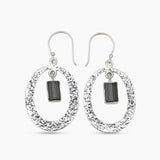 Black Tourmaline Silver Earrings