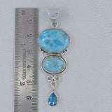 Larimar and Blue Topaz Silver Pendant