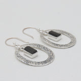 Black Tourmaline Silver Earrings
