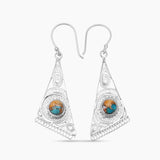 Turquoise Spiny Oyster Silver Earrings