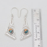 Turquoise Spiny Oyster Silver Earrings