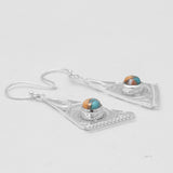 Turquoise Spiny Oyster Silver Earrings