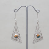 Turquoise Spiny Oyster Silver Earrings