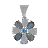 Natural Blue Topaz Silver Pendant