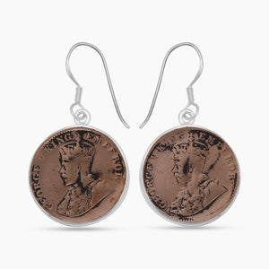 925 Sterling Silver Coin Earrings