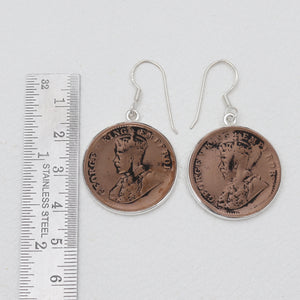 925 Sterling Silver Coin Earrings