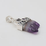 Amethyst Slice Silver Pendants